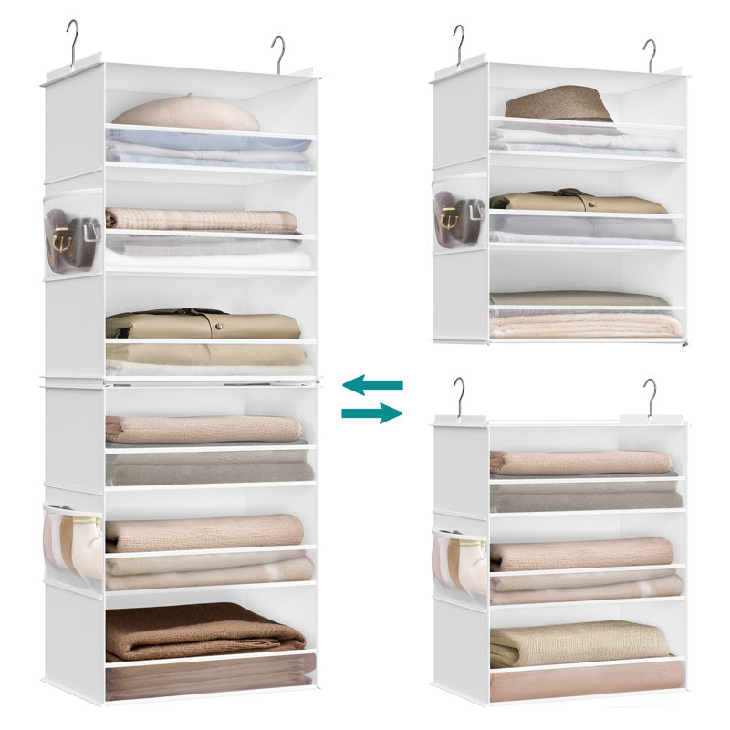 Fabric Hanging Organiser, White