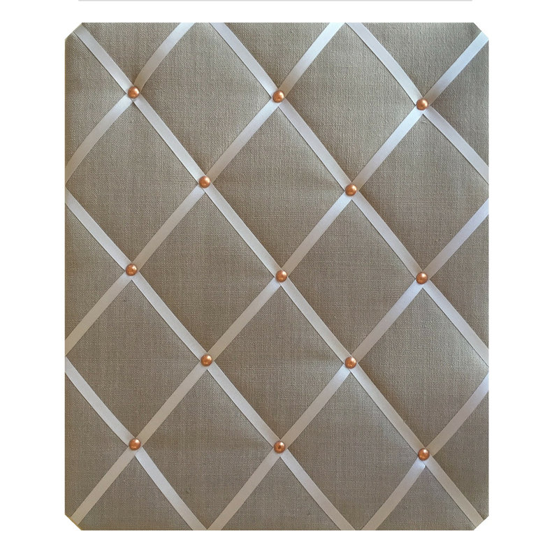 Fabric Covered, Light Grey/Copper, 48cm H x 28cm W