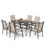 Jackie 6 - Person Patio Dining Set Umbrella Hole Included Rectangular Table-988272748