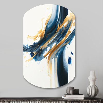 Stylish Spiral Abstract II - Abstract Spirals Irregular Shape Metal Wall Decor, Blue Asymmetrical Metal Art Print