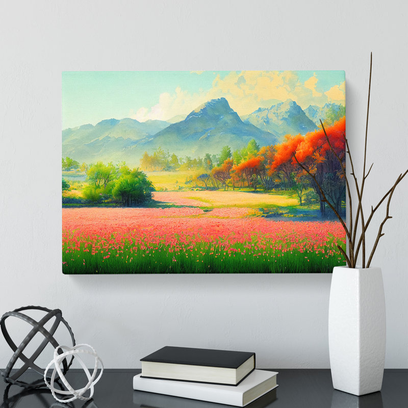 Spring Mountain View Vol.1 - Wrapped Canvas, 40cm H x 60cm W x 3cm D