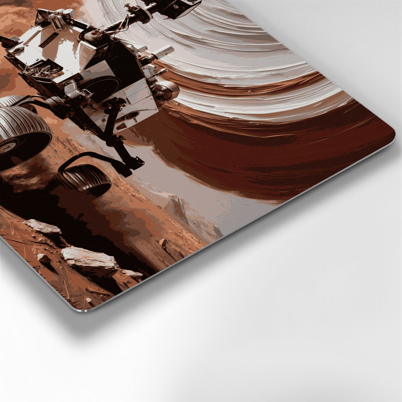 Art mural gris en métal Space Perseverance rover