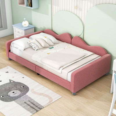 Twin Upholstered Daybed with Cloud-Shaped Backrest by Lark Manor