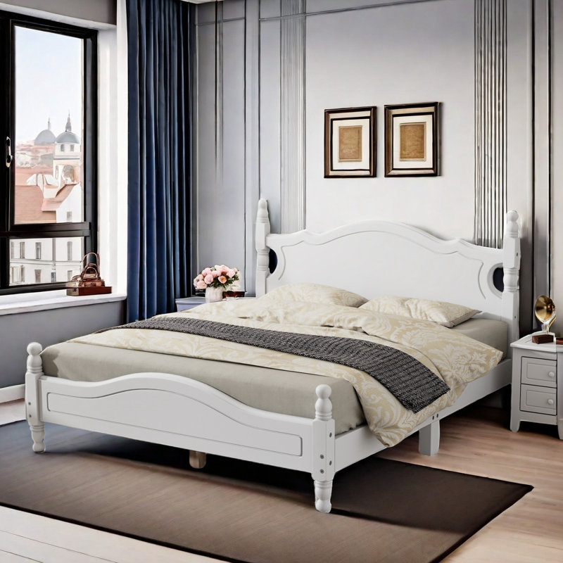 Lit plateforme Desirree, Grand, Blanc