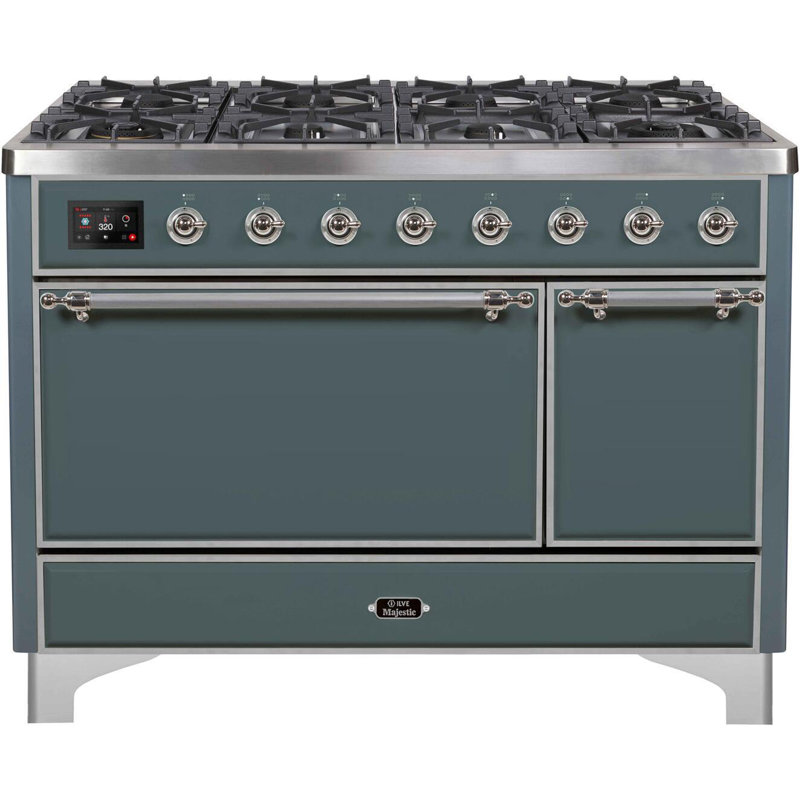Majestic II 47.83" 5.02 Cu.Ft. Freestanding Dual Fuel with Griddle and Convection Oven, Natural Gas, Stainless Steel/Brass