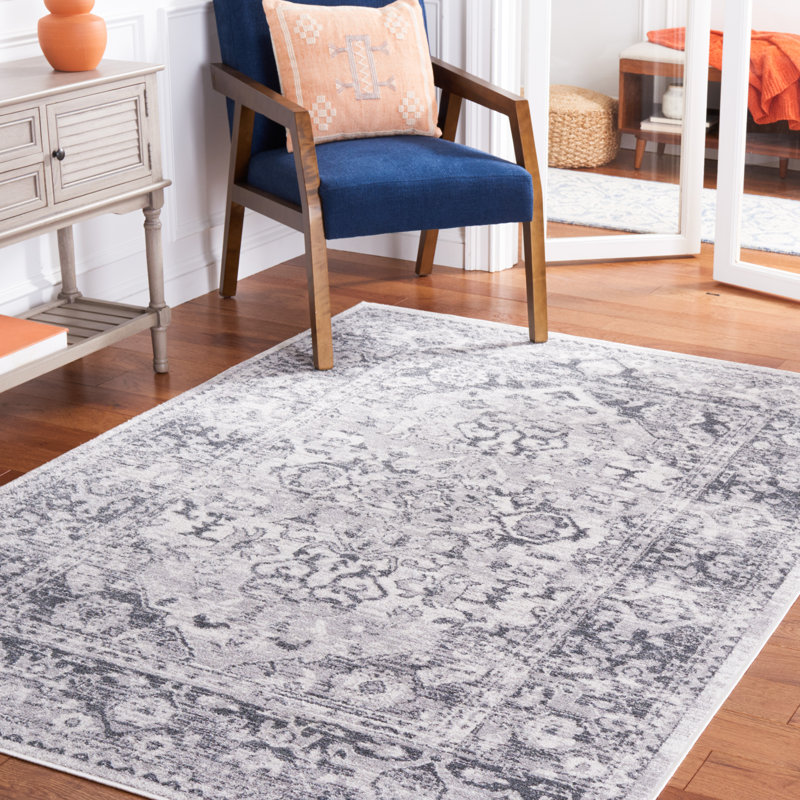 Tapis gris / ivoire Gracie-Lou 654, Rectangle 4 pi x 6 pi