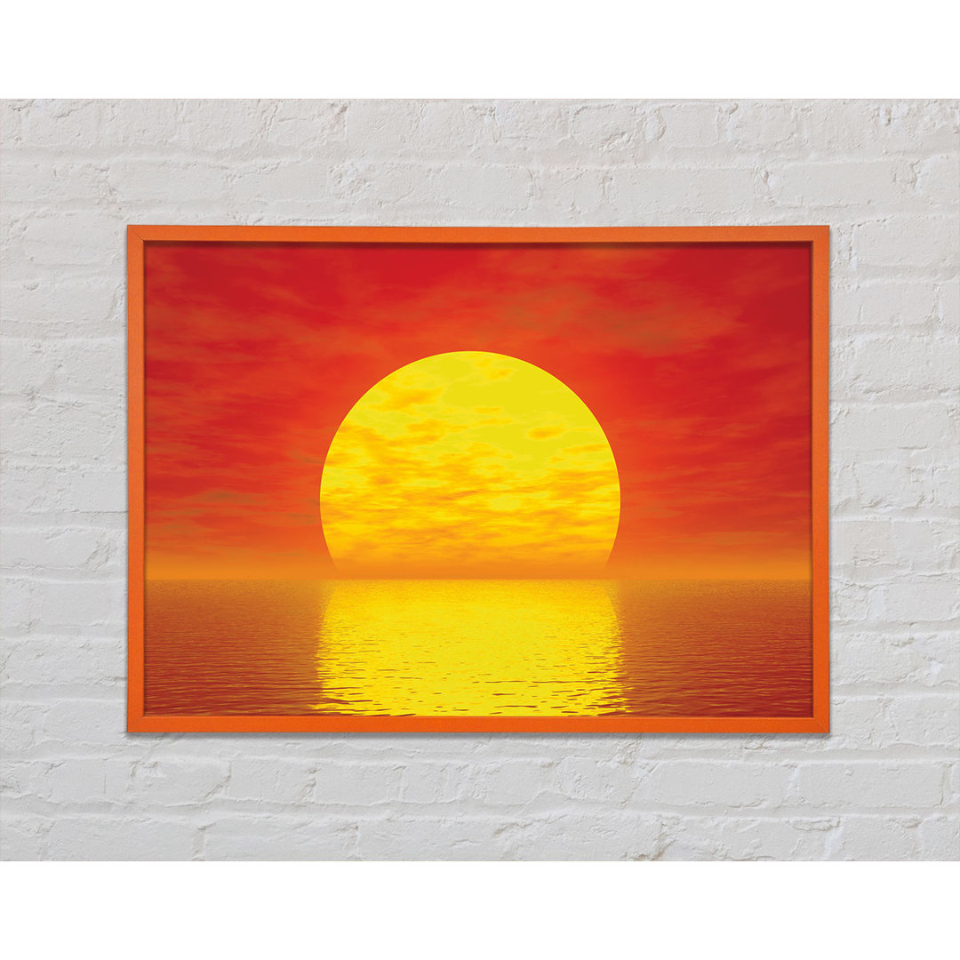 Glorious Orange Sunset Gerahmter Druck Wandkunst