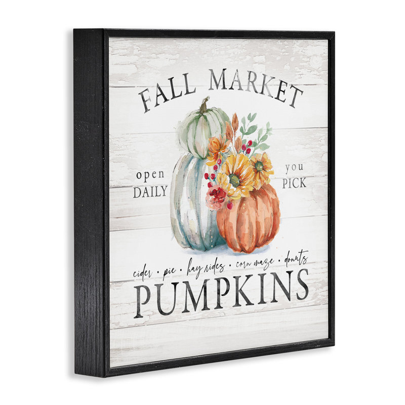 Automne, marché, citrouilles, campagne rustique, signe, fleurs d'automne, estampe numérique encadrée, art texturé par Courtney Morgenstern