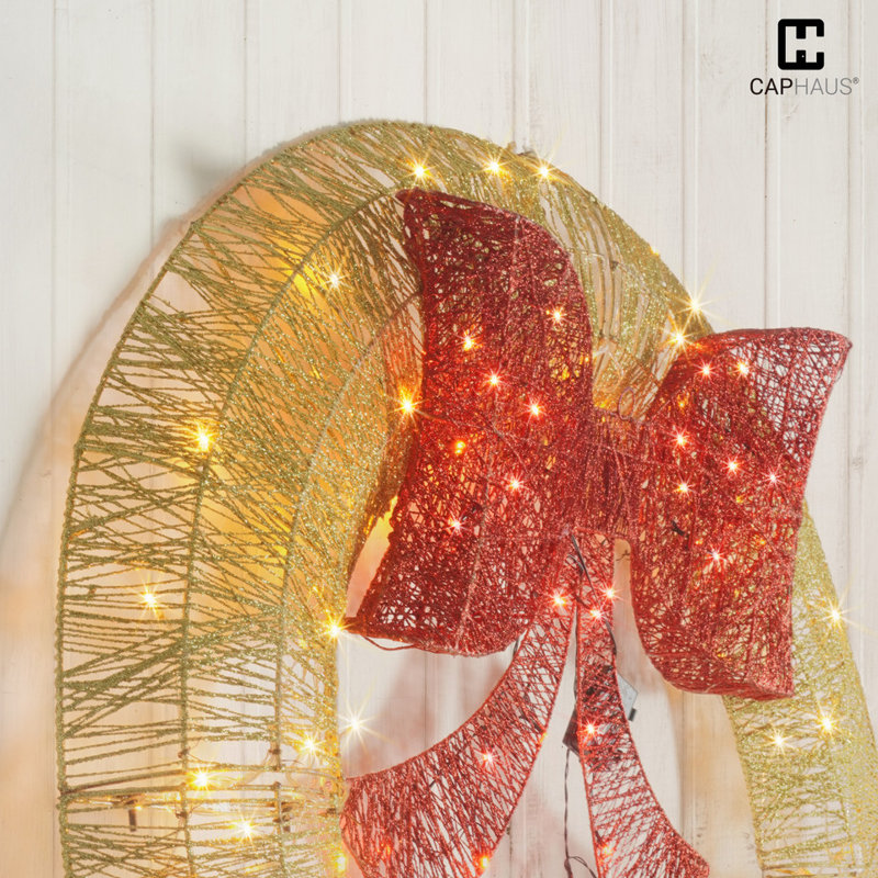 Lighted Foldable Metal Christmas  w/ LED Lights, Multiple Sizes and color, 7.9'' W x 36'' H x 2.4'' D, Gold