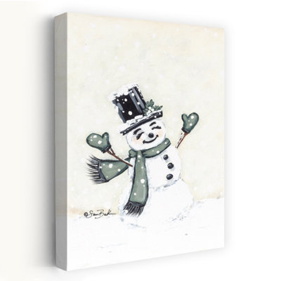 Jolly Green, bonhomme de neige fantaisiste, art contemporain abstrait hivernal