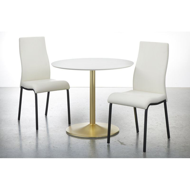 Pedestal Dining Set, 3 Pieces: 1 Table, 2 Chairs