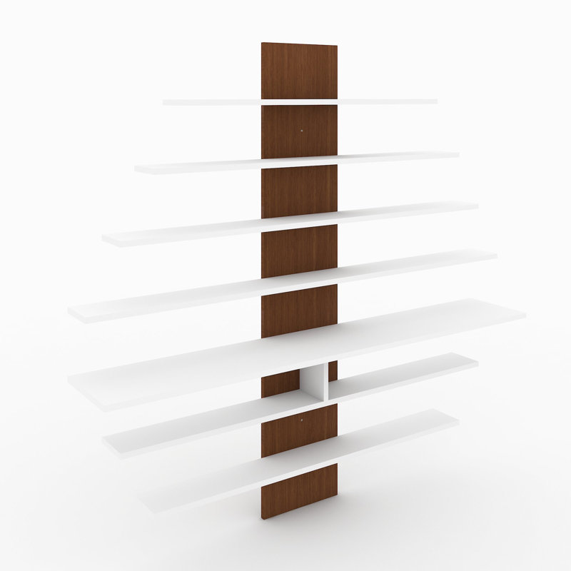Floating TV Stand for TVs up to 65", Walnut/White