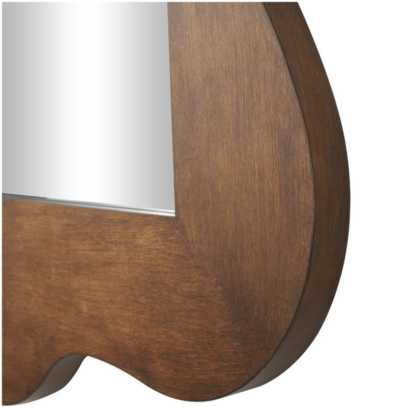 Miroir mural en bois avec cadre large ondulé
