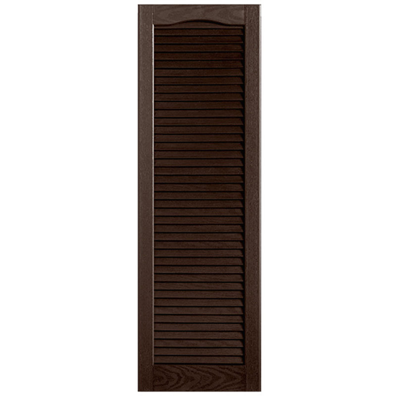 Paire de volets à persiennes cathédrale style pleine longueur ouverts, Brun, 64 po, 12 po