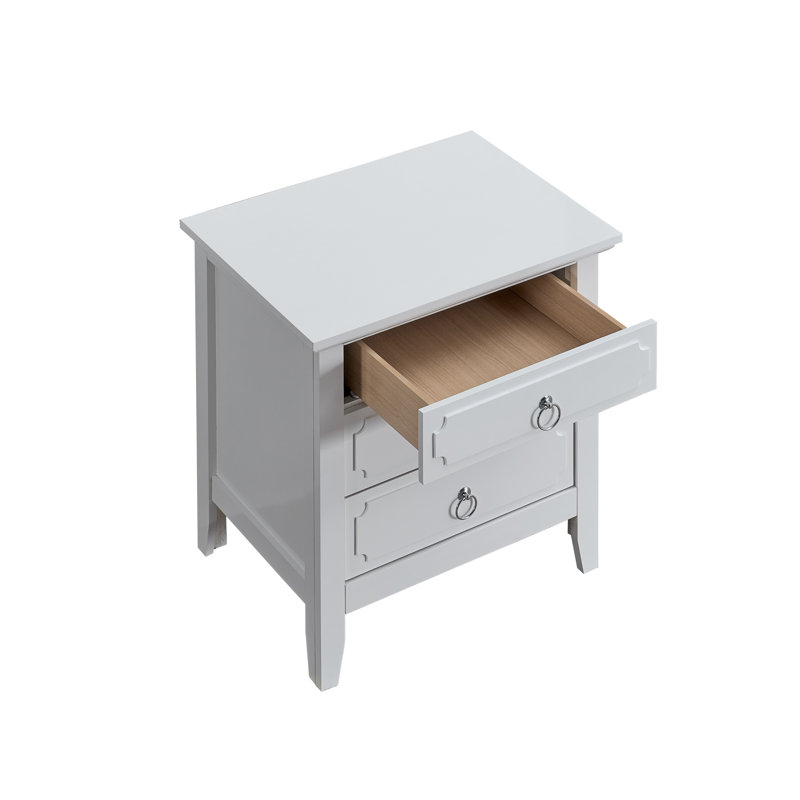 Table de chevet 3 tiroirs Hammond, gris