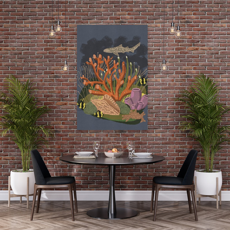 Imprimé mural léopard requin récif coloré vibrant poisson requin nature océan, H 60 po x l 40 po