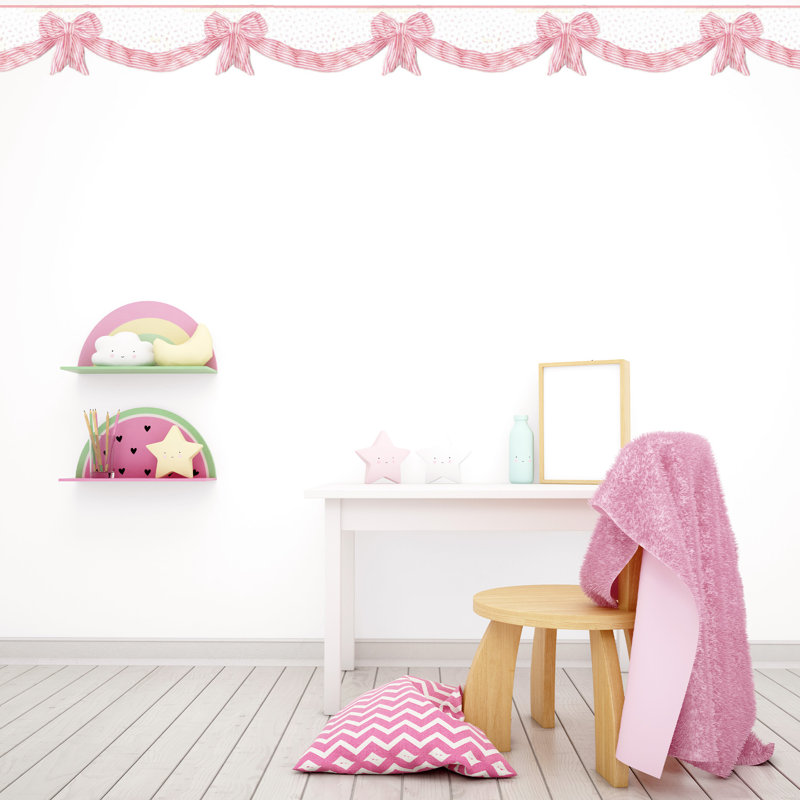 Azaz Pink Striped Bows Border