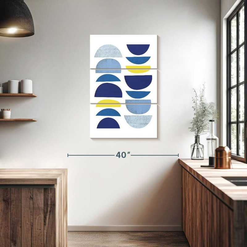 Avery bleu jaune moderne I, H 38 po x l 24 po