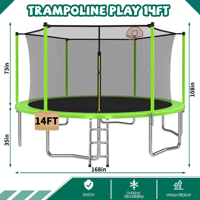 Enfants Trampoline récréatif pour enfants, Vert