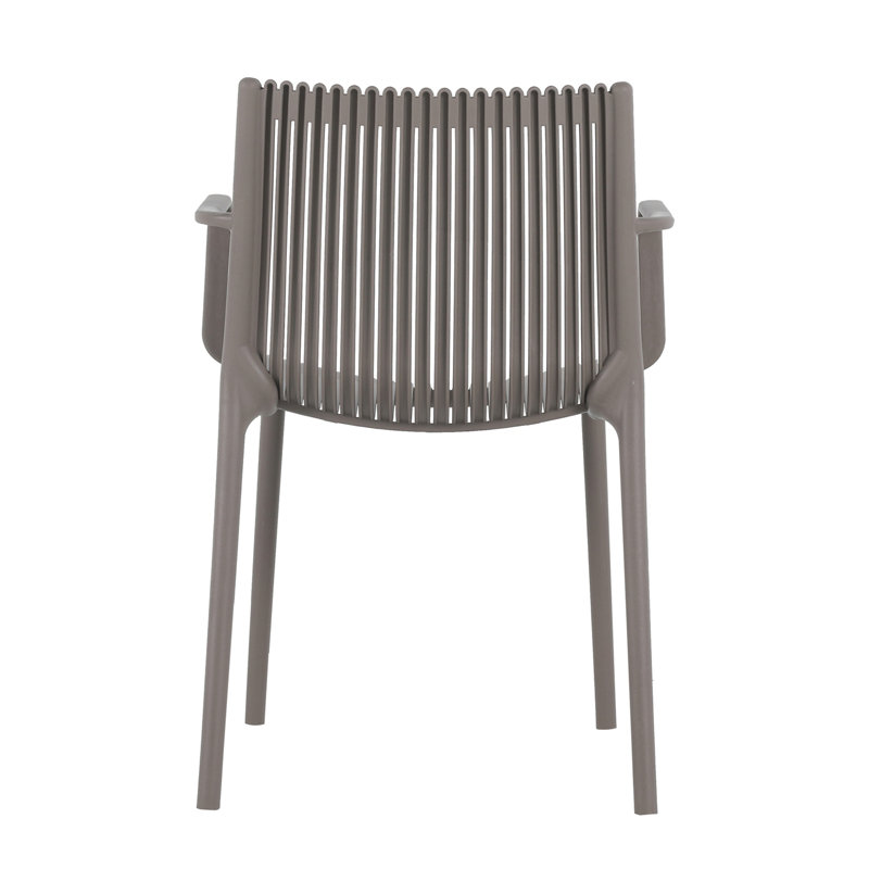 Ensemble de 4 chaises en polypropylène résistantes aux intempéries, Gris chaleureux