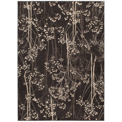Tapis brun à motif floral Augusta