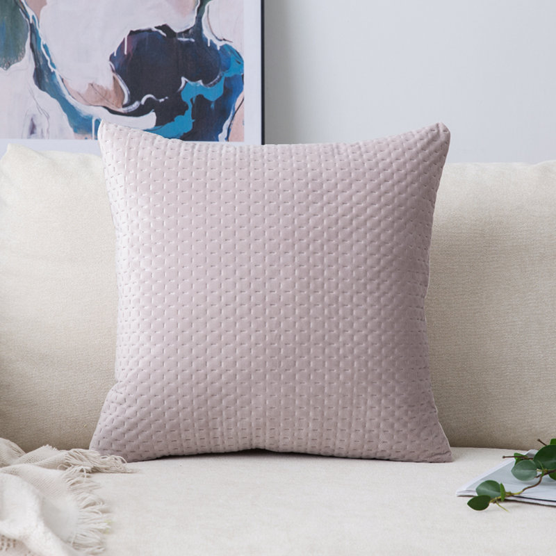 Coussin Ultrasonic square print, Mauve clair