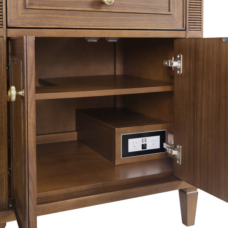 Lorelai 72'' W Double Vanity, Eternal Jasmine Pearl, Mid-Century Walnut
