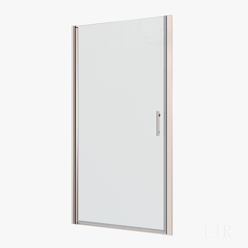 1 3/8" Adjustment,Universal Pivot Shower Door, Open Outside, With 1/4" Tempered Glass Finish 3272, Shower Door