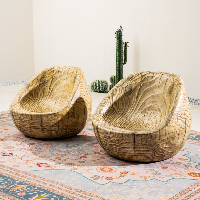 Terrafab Rustic Outdoor Lounge Chair  (Set Of 2)