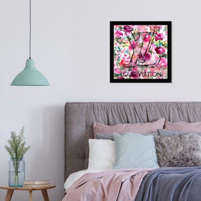 «Pink Abstract Fashion Floral Garden Glam», cadre photo moderne pour cadre de chambre