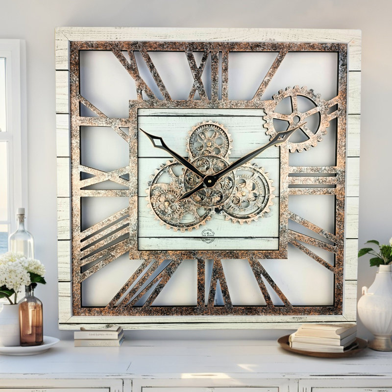 Solid Wood Wall Clock, White