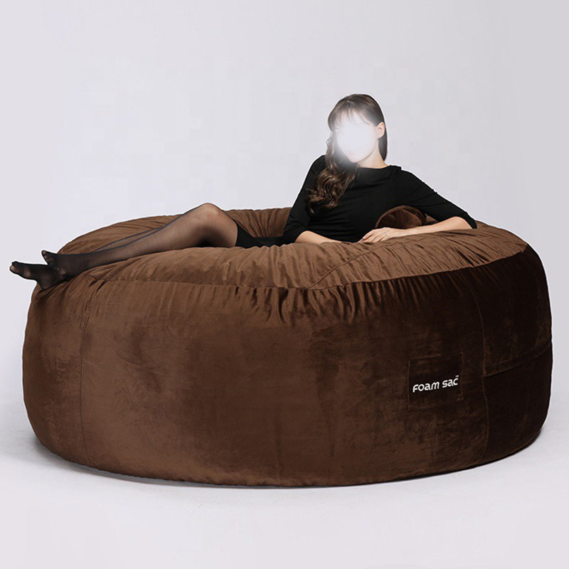Extra large bean bag sofa, Brown Velvet