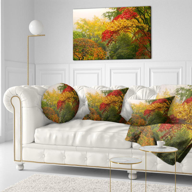Érable coloré - Coussin décoratif à imprimé floral