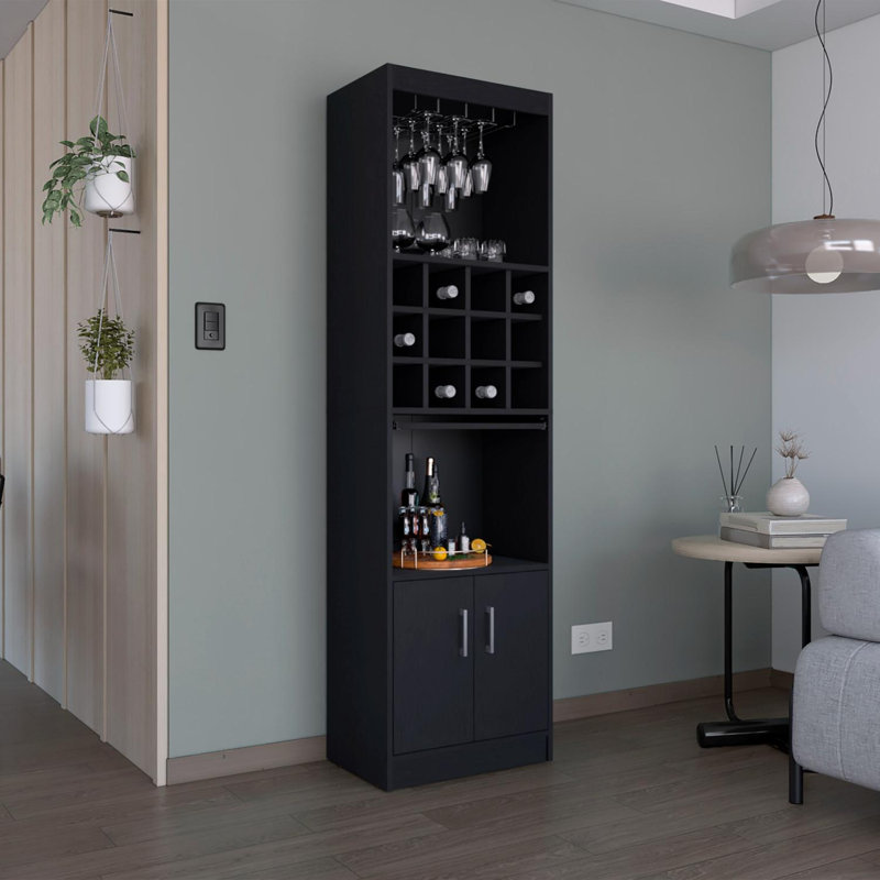 Ywain 20 " L Bar Cabinet, Black