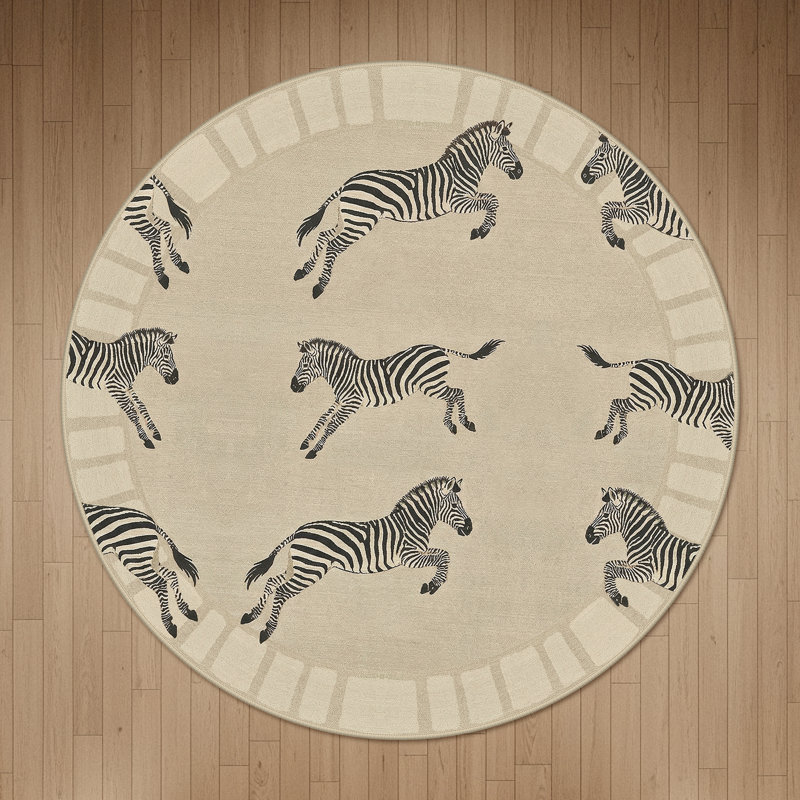 Tapis gris / brun Aldovin Aura, Rond 5 pi