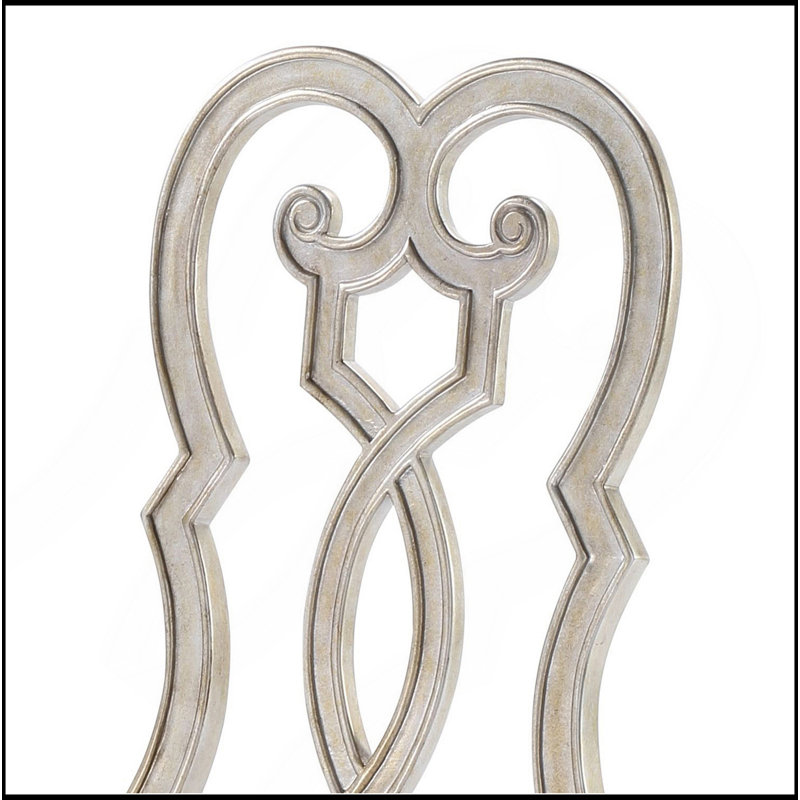 Ensemble de 2 chaises d'appoint ivoire et champagne antique