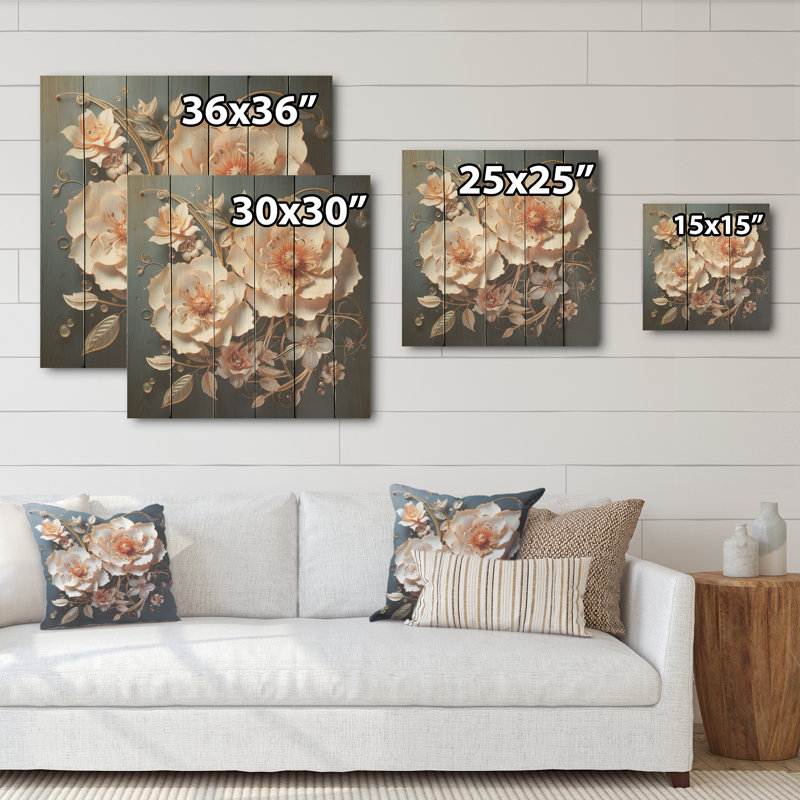 Art moderne sur bois de pin naturel, H 30 po x l 30 po