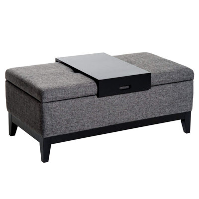 Repose-pieds de rangement rectangulaire capitonné de 42 po Nico