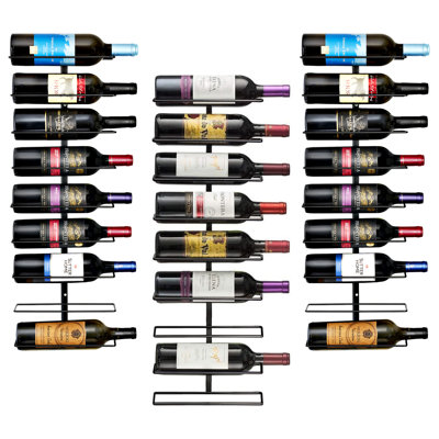 Sorbus Wall Mount Wine Rack - 18 Level Wine Rack Wall Mounted For Wine Bottles, Liquor, Champagne - Black Metal Wine Bottle Holder For Home Bar by Sorbus