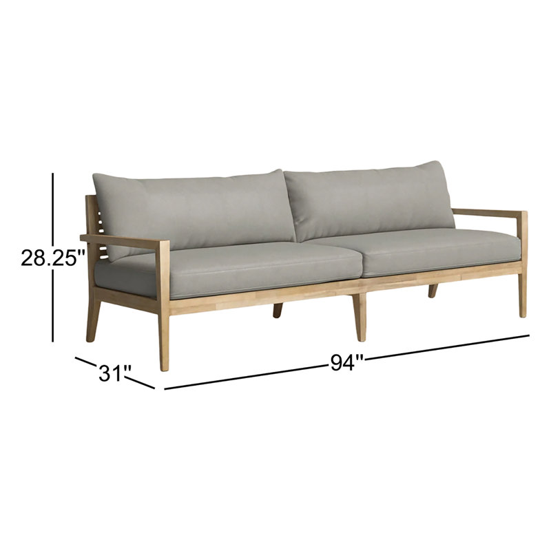 Amaya Outdoor 3 - Seat Patio Sofa, Royal Taupe, Teak