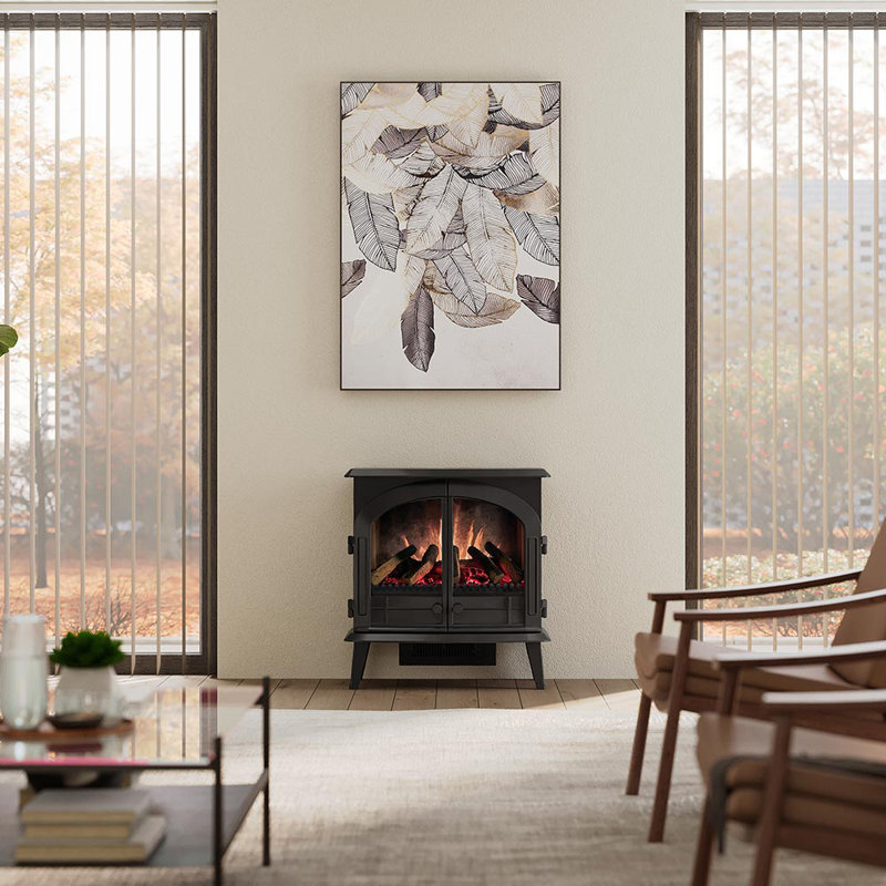 Modern Ember Harlowe 26-in Smart Electric Fireplace Stove Heater, Black