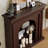 Nut-Brown Solid Wood Freestanding Fireplace