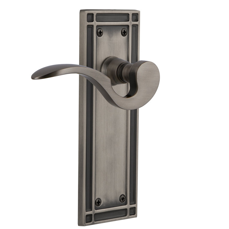 Mission Plate Single Dummy with Manor Lever, Left Handed, Antique Pewter
