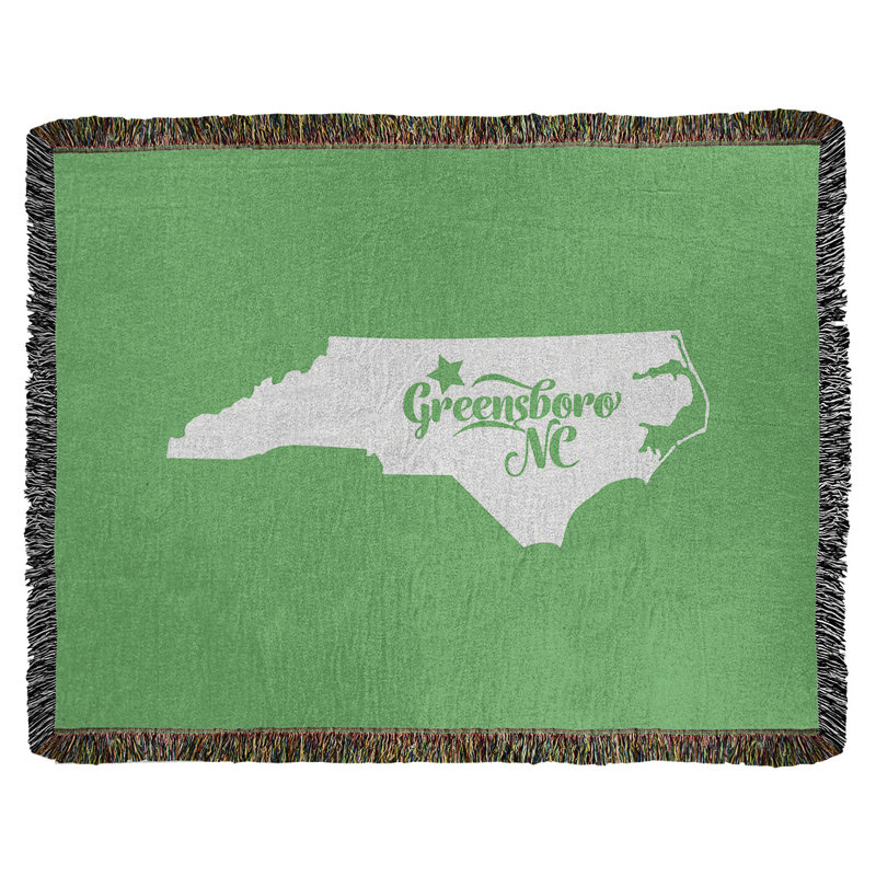 Jeté en coton greensboro north caroline, Vert, 50 po x 60 po
