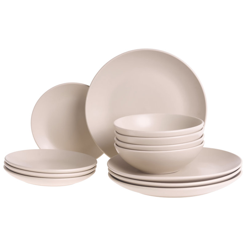Stoneware Dinnerware - Service for 6, Beige