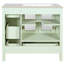 Rangement de salle de bain de 36 pouces avec verre texturé gaufré, quatre tiroirs profonds, deux portes, tablette réglable, couleur fraîche, poignées, étagère en verre sans couture avec charnières, charnières, revêtement, silencieux