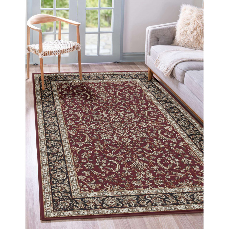 Noble Traditional Floral Red/Burgundy Area Rug