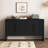 Wood Console Table with  Adjustable Shelves, Long Handles-542355492