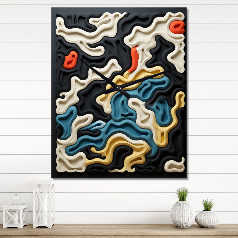 Doodnath - Abstract Shapes Wall Clock, Small