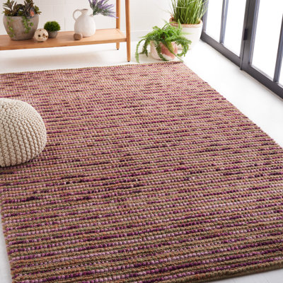 Ferrera Abstract Hand-Knotted Purple/Beige/Orange Area Rug